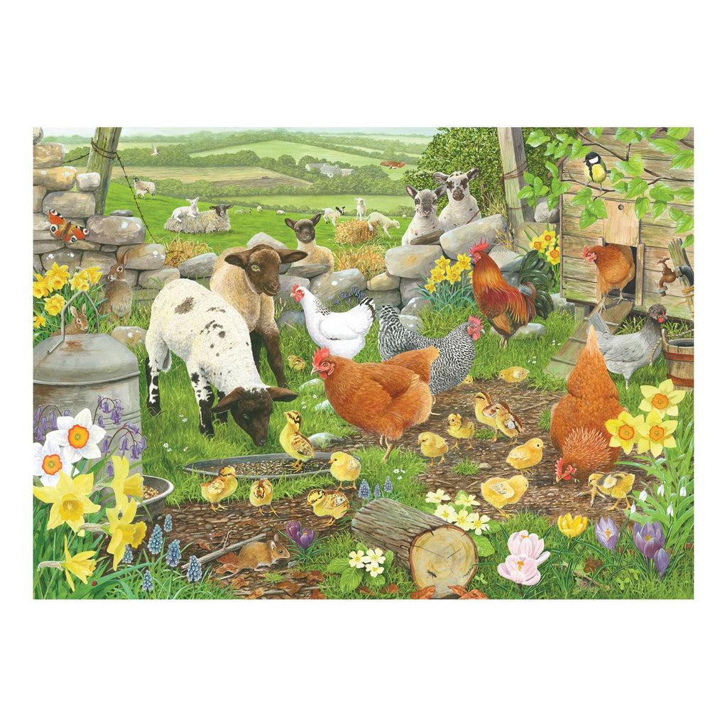 Artwork: Spring Chickens by Tracy Hall - 500 XL Piece Jigsaw Puzzle (House of Puzzles)