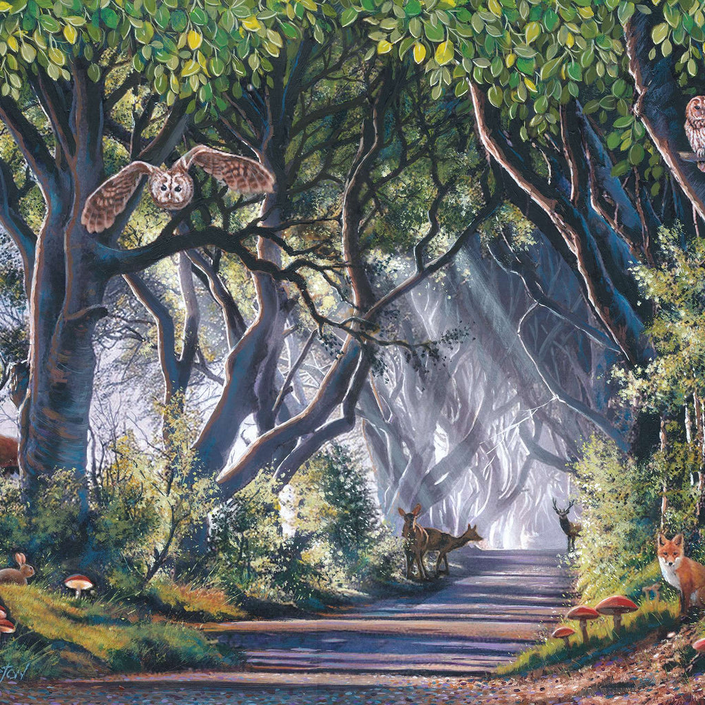 Detail of the artwork: Dark Hedges by Keith Stapleton - 500 Piece Jigsaw Puzzle (House of Puzzles)