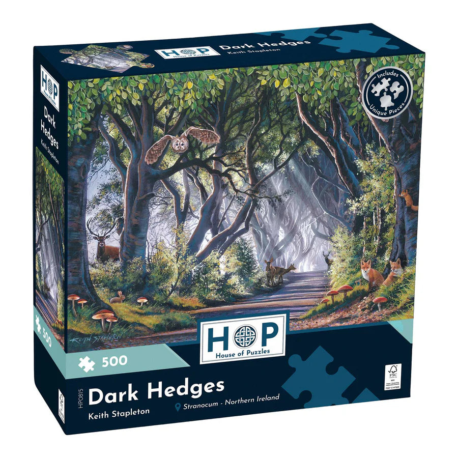 Box, turned right: Dark Hedges by Keith Stapleton - 500 Piece Jigsaw Puzzle (House of Puzzles)