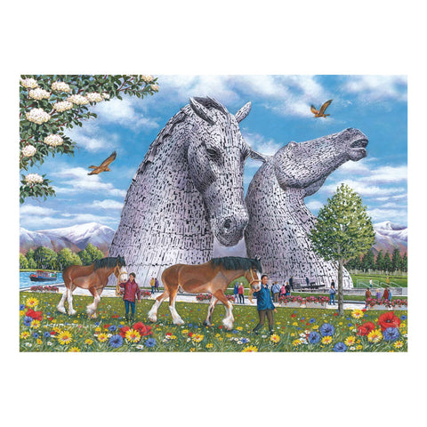 Artwork: The Kelpies by Keith Stapleton - 1000 Piece Jigsaw Puzzle (House of Puzzles)