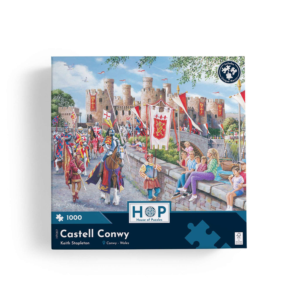 Box, straight on: Castell Conwy by Keith Stapleton - 1000 Piece Jigsaw Puzzle (House of Puzzles)
