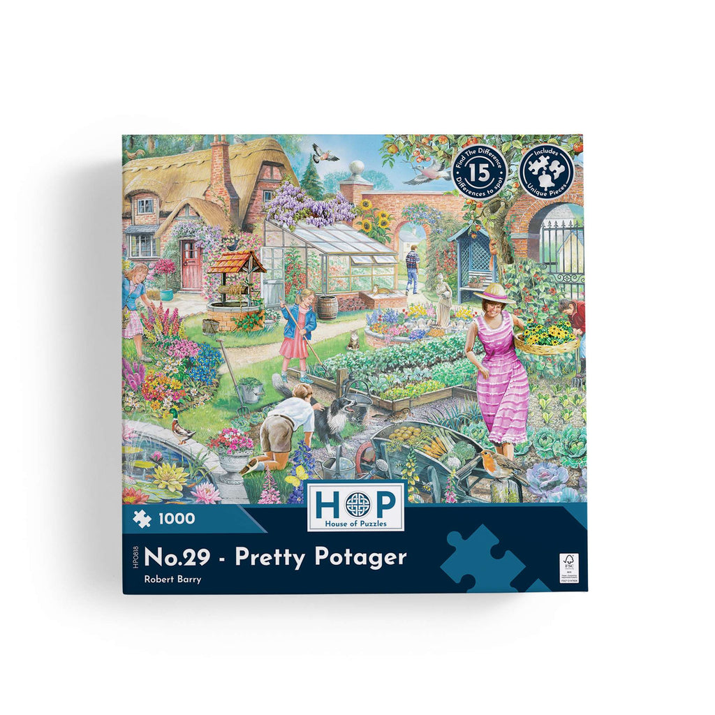 Box, straight on: No.29 - Pretty Potager by Robert Barry - 1000 Piece Jigsaw Puzzle (House of Puzzles)