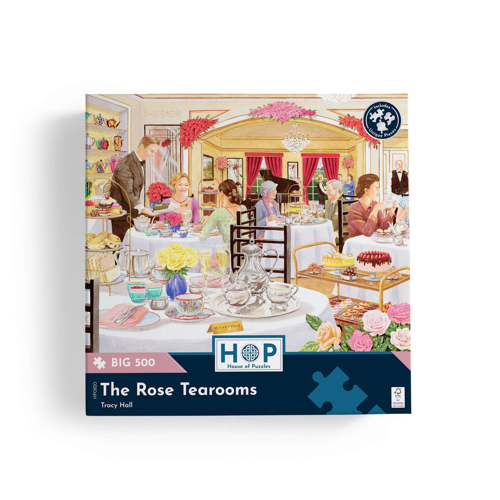 Box, straight on: The Rose Tearooms by Tracy Hall - 500 Piece Jigsaw Puzzle (House of Puzzles)