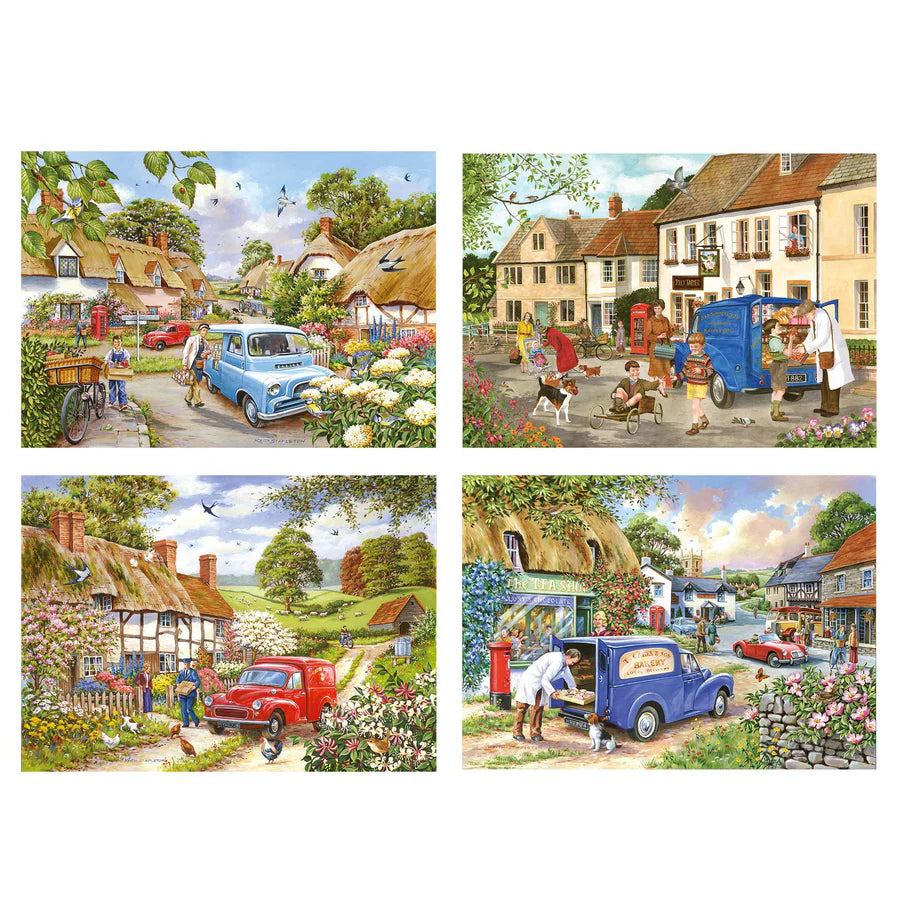 Village Life - 4 x 500 Piece Jigsaw Puzzle (House of Puzzles)