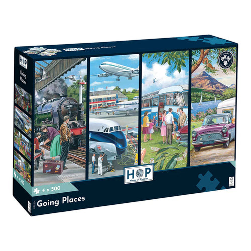 Going Places - 4 x 500 Piece Jigsaw Puzzle (House of Puzzles)