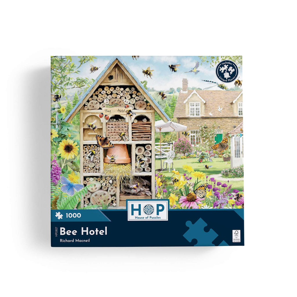 Box, straight on: Bee Hotel by Richard Macneil - 1000 Piece Jigsaw Puzzle (House of Puzzles)