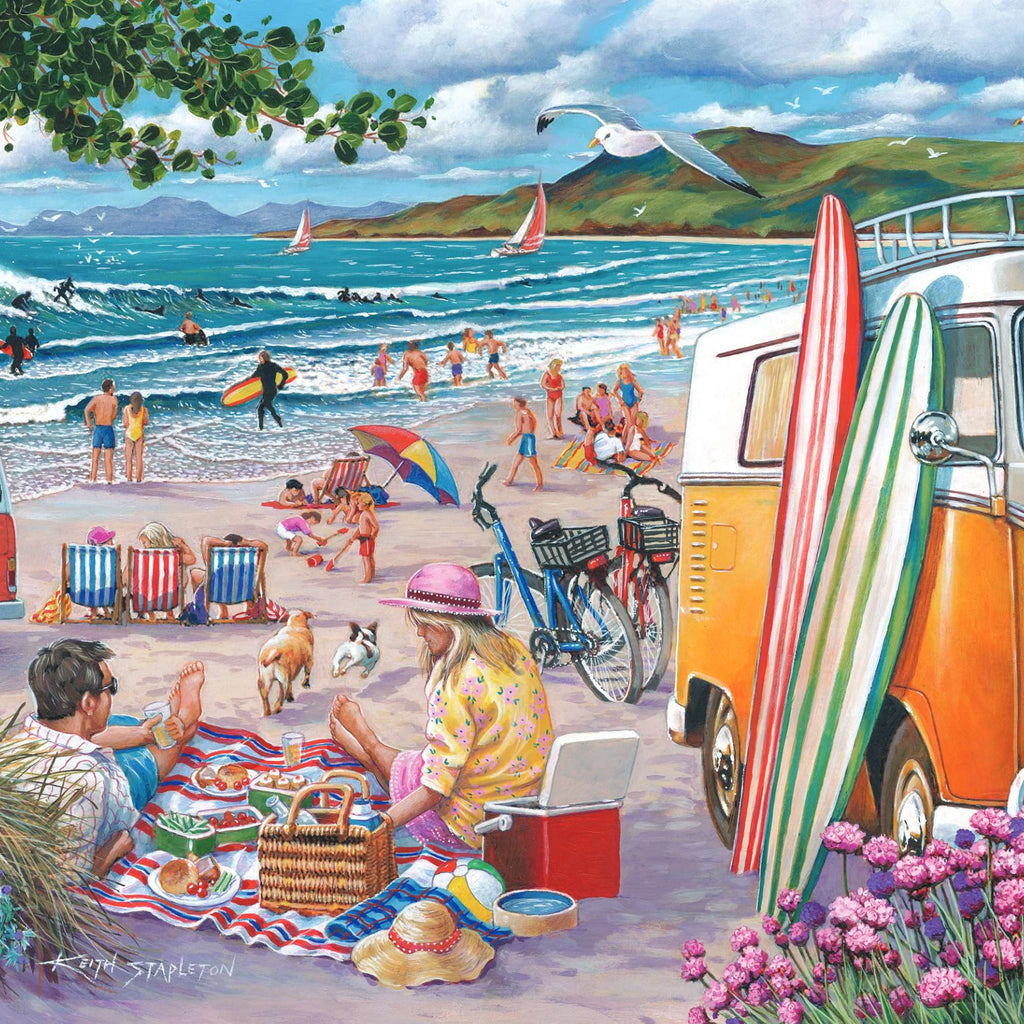 Detail of the artwork: Wish You Were Here by Keith Stapleton - 1000 Piece Jigsaw Puzzle (House of Puzzles)