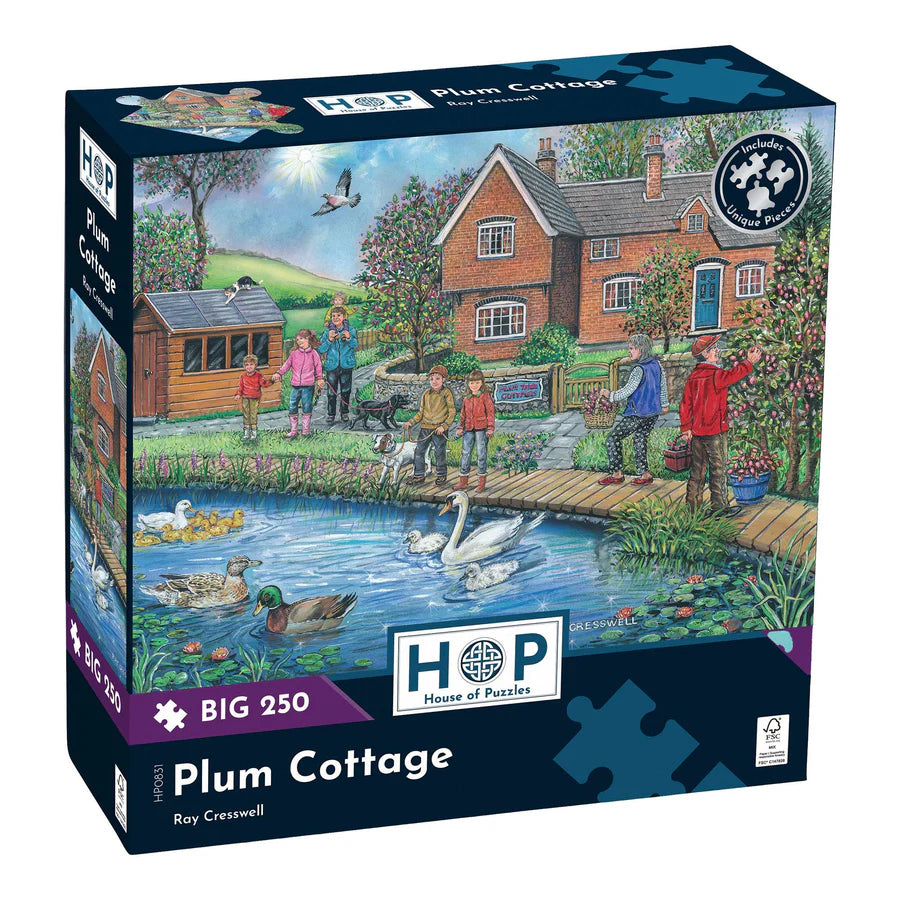 Plum Cottage by Ray Cresswell - 250 XL Piece Jigsaw Puzzle (House of Puzzles)