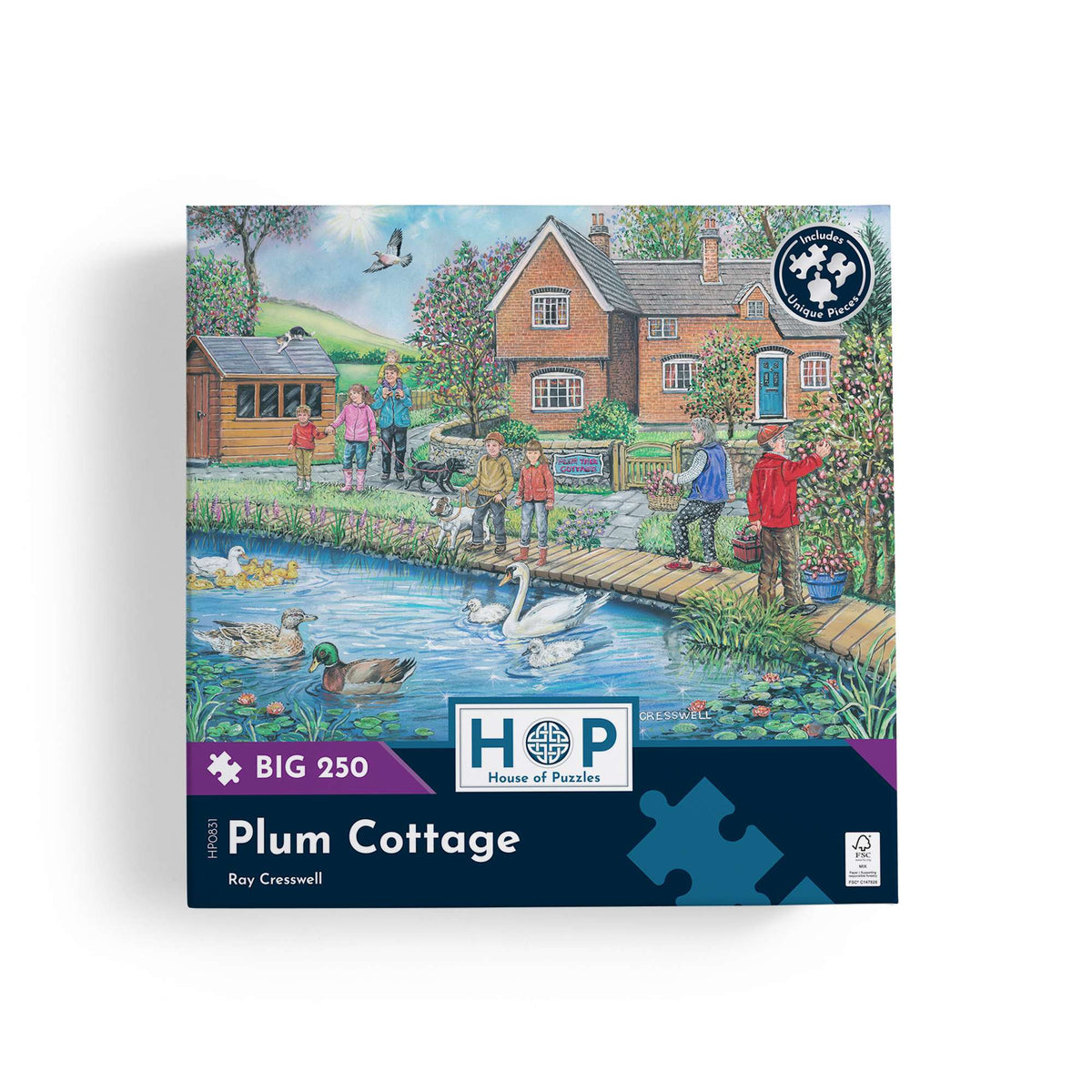 Box, straight on: Plum Cottage by Ray Cresswell - 250 XL Piece Jigsaw Puzzle (House of Puzzles)
