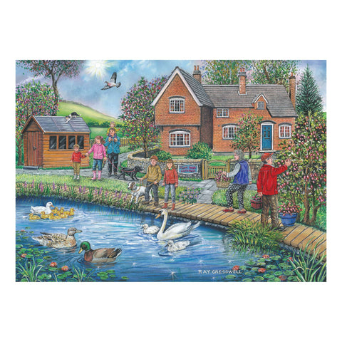 Artwork: Plum Cottage by Ray Cresswell - 250 XL Piece Jigsaw Puzzle (House of Puzzles)