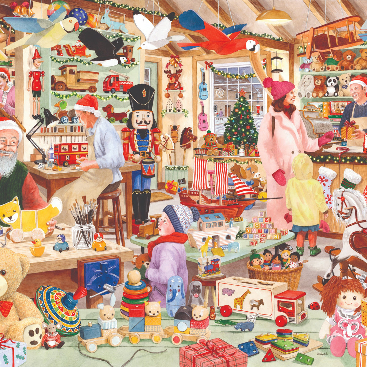 Detail of the artwork: No. 22 - Toymaker's Workshop by Tracy Hall - 1000 Piece Jigsaw Puzzle (House of Puzzles)