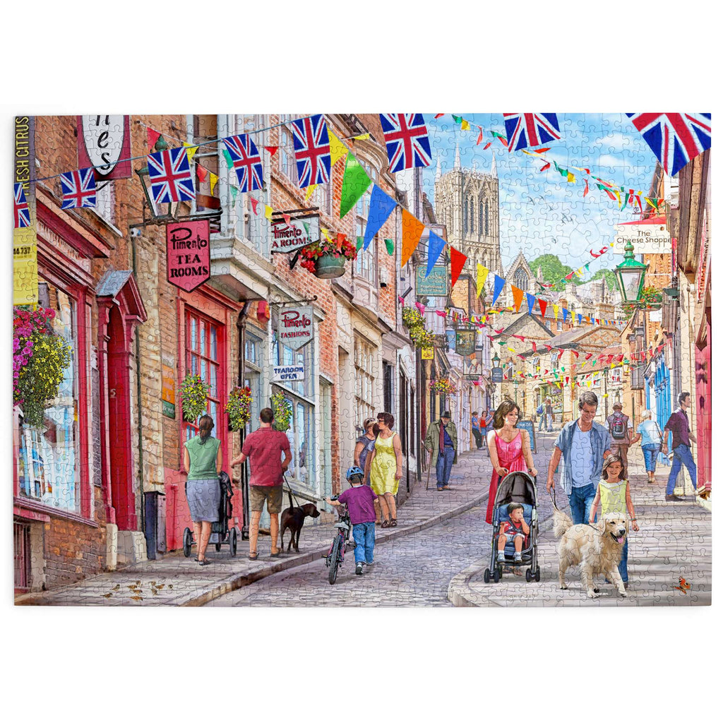 Made up: Steep Hill, Lincoln by Steve Crisp - 1000 Piece Jigsaw Puzzle (House of Puzzles)