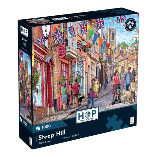 Steep Hill, Lincoln by Steve Crisp - 1000 Piece Jigsaw Puzzle (House of Puzzles)