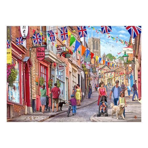 Steep Hill, Lincoln by Steve Crisp - 1000 Piece Jigsaw Puzzle (House of Puzzles)