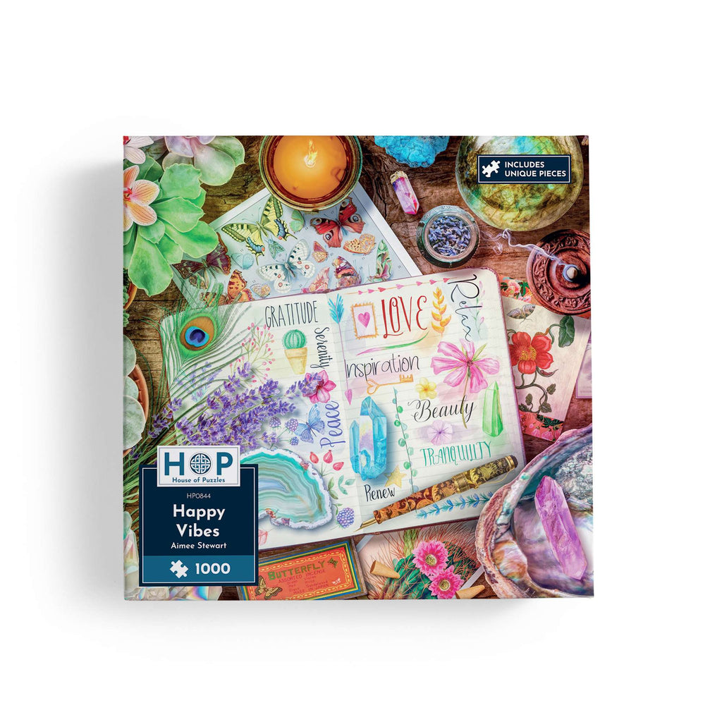 Box, straight on: Happy Vibes by Aimee Stewart - 1000 Piece Jigsaw Puzzle (House of Puzzles)