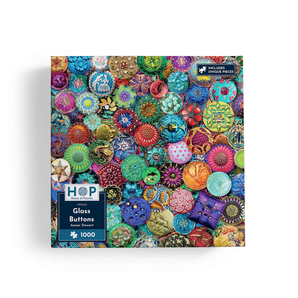 Box, straight on: Glass Buttons by Aimee Stewart - 1000 Piece Jigsaw Puzzle (House of Puzzles)