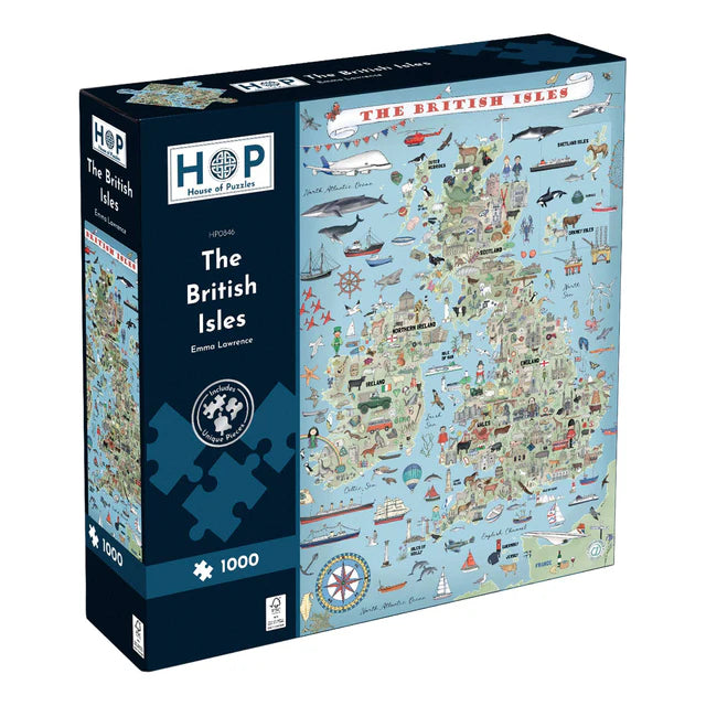 The British Isles by Emma Lawrence - 1000 Piece Jigsaw Puzzle (House of Puzzles)