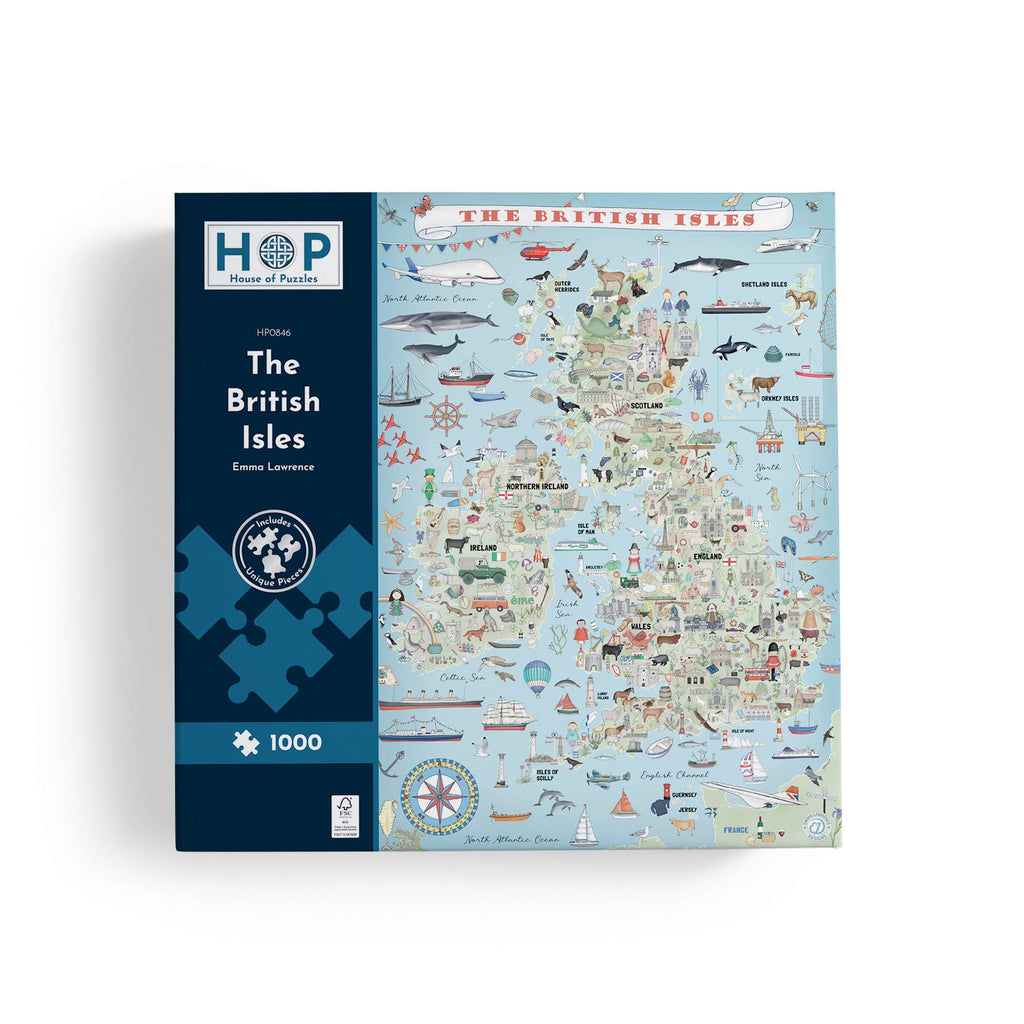 Box, straight on: The British Isles by Emma Lawrence - 1000 Piece Jigsaw Puzzle (House of Puzzles)