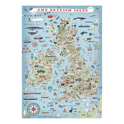 Artwork: The British Isles by Emma Lawrence - 1000 Piece Jigsaw Puzzle (House of Puzzles)