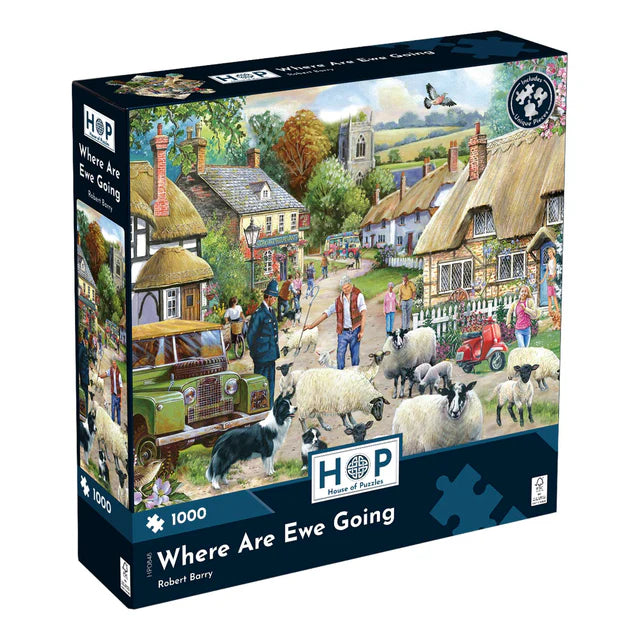 Where Are Ewe Going by Robert Barry - 1000 Piece Jigsaw Puzzle (House of Puzzles) - Completed Puzzle
