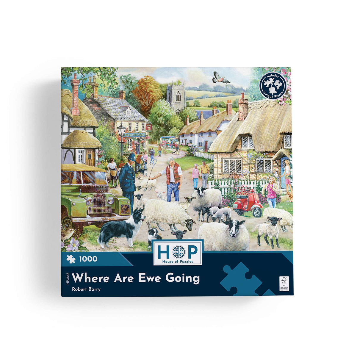 Box, straight on: Where Are Ewe Going by Robert Barry - 1000 Piece Jigsaw Puzzle (House of Puzzles)