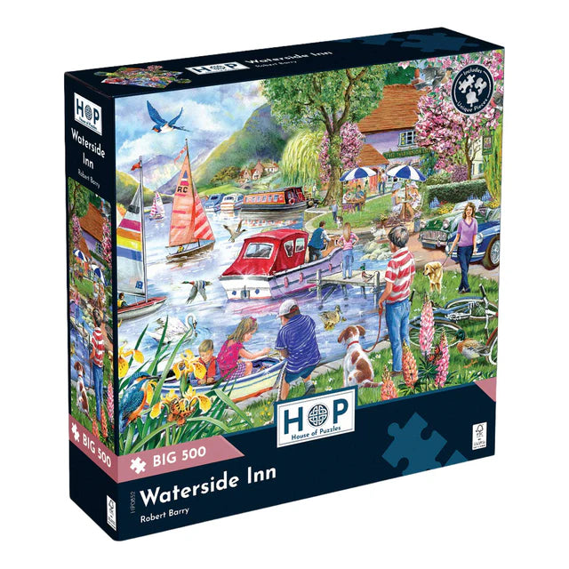 Waterside Inn by Robert Barry - 500 Piece Big Jigsaw Puzzle (House of Puzzles) - Completed Puzzle