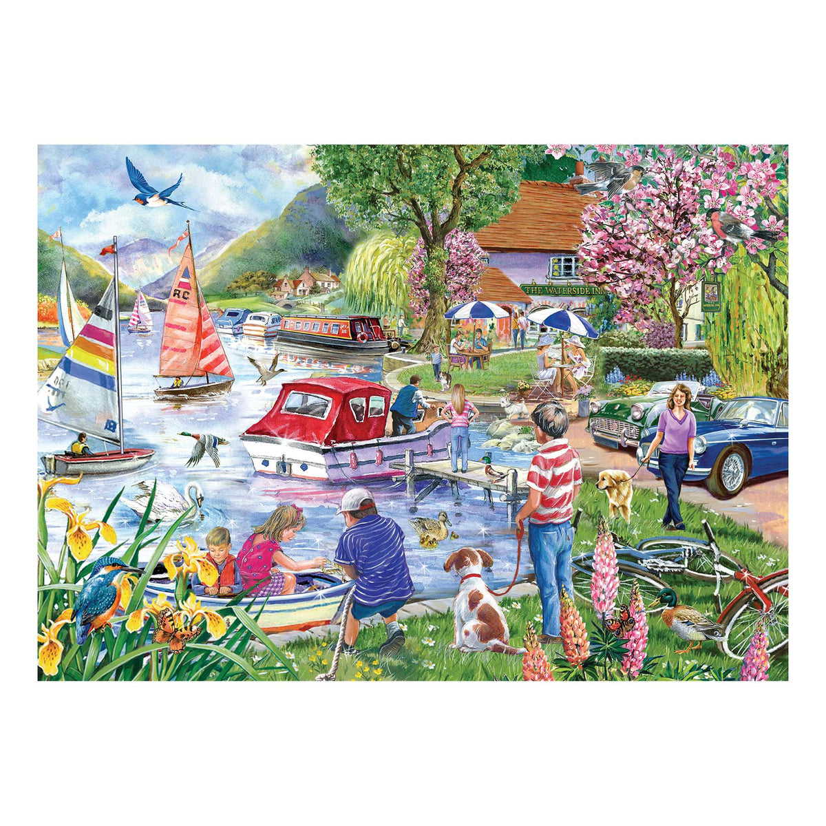 Artwork: Waterside Inn by Robert Barry - 500 Piece Big Jigsaw Puzzle (House of Puzzles)