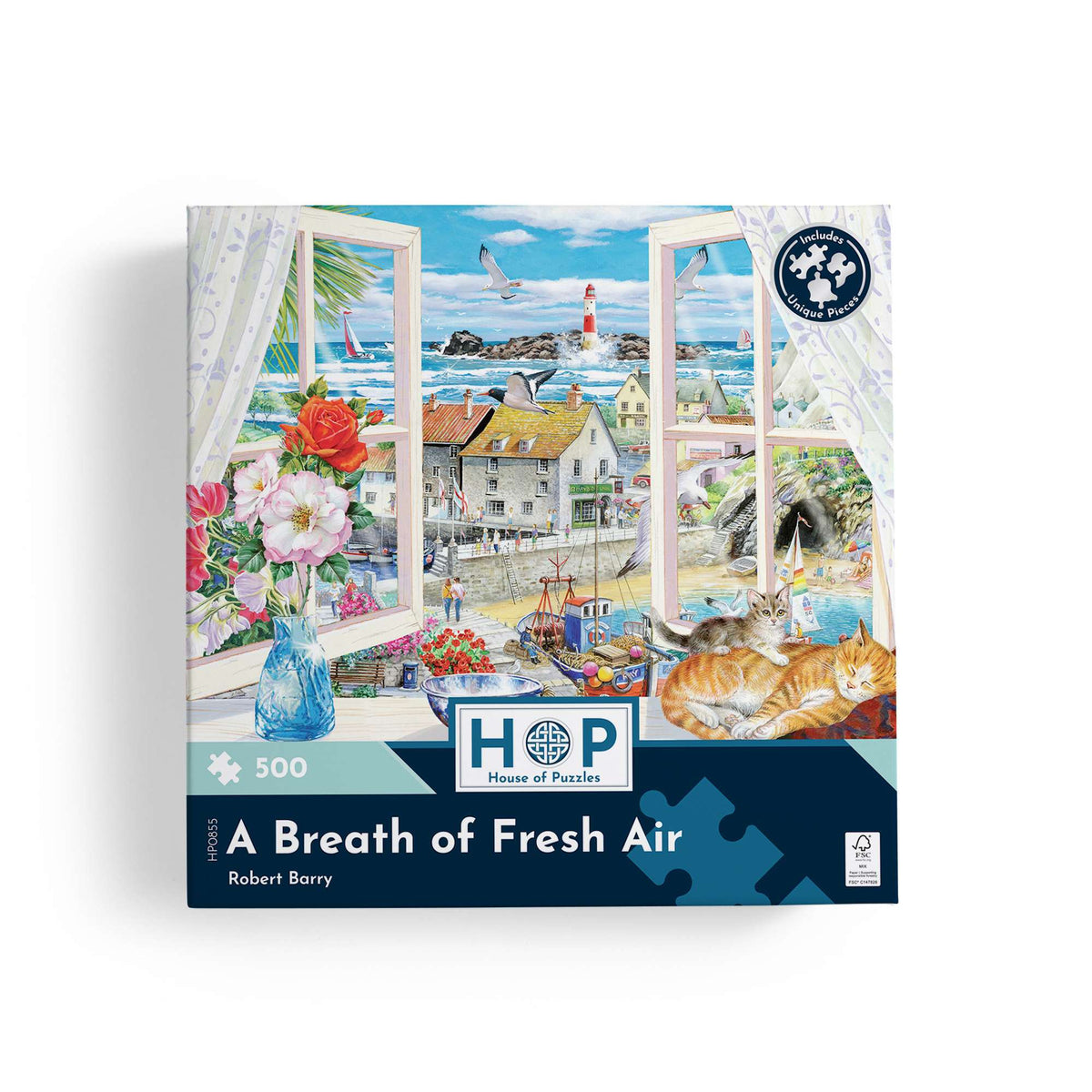 Box, straight on: A Breath of Fresh Air by Robert Barry - 500 Piece Jigsaw Puzzle (House of Puzzles)