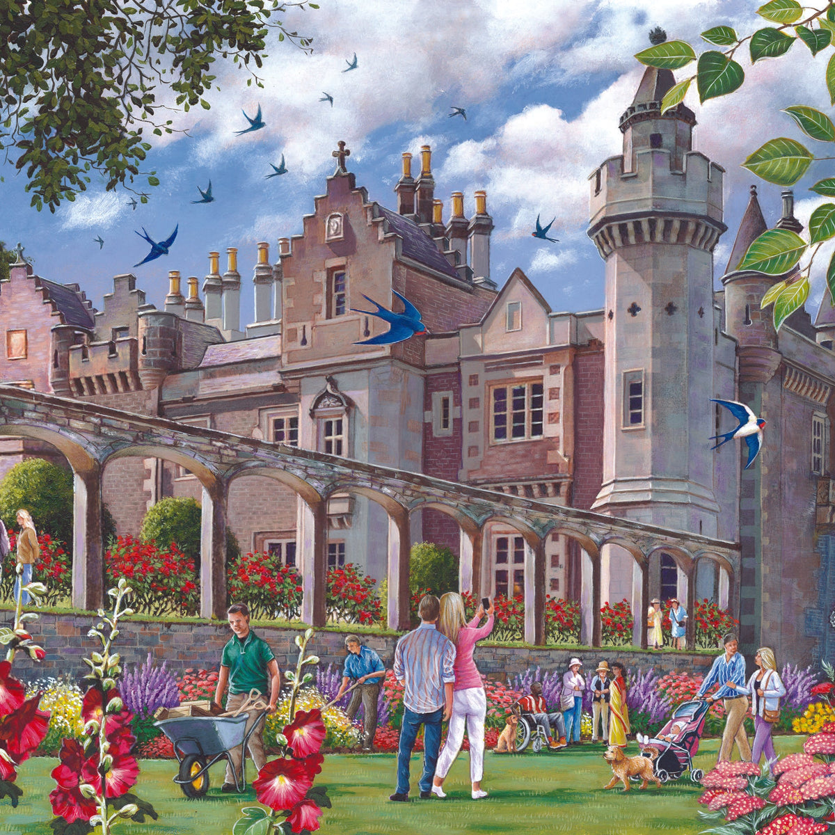Detail of the artwork: Abbotsford House by Keith Stapleton - 1000 Piece Jigsaw Puzzle (House of Puzzles)