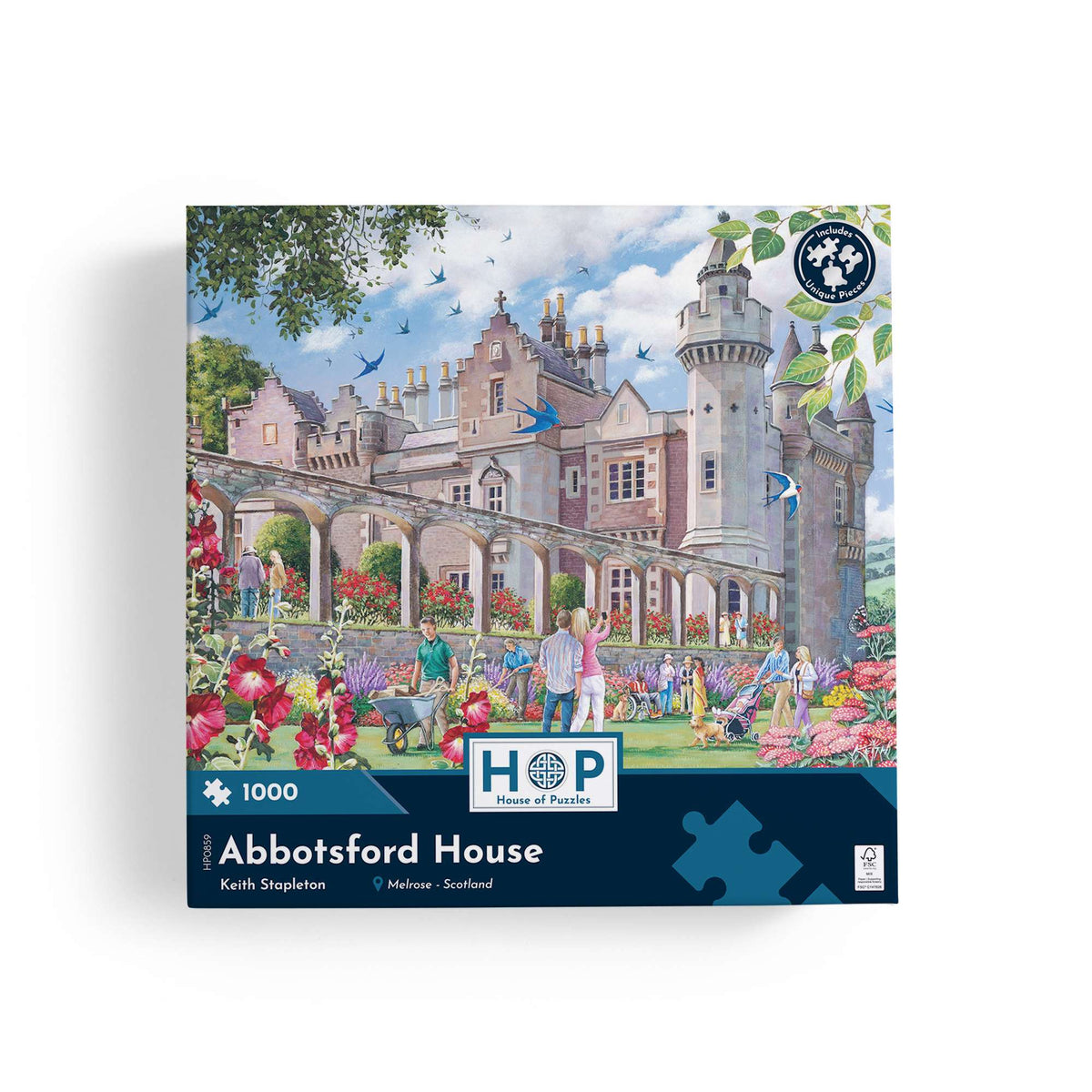 Box, straight on: Abbotsford House by Keith Stapleton - 1000 Piece Jigsaw Puzzle (House of Puzzles)