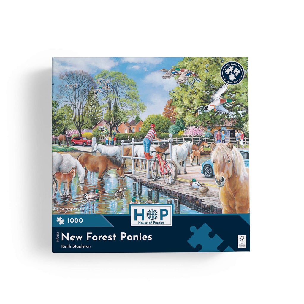 Box, straight on: New Forest Ponies by Keith Stapleton - 1000 Piece Jigsaw Puzzle (House of Puzzles)