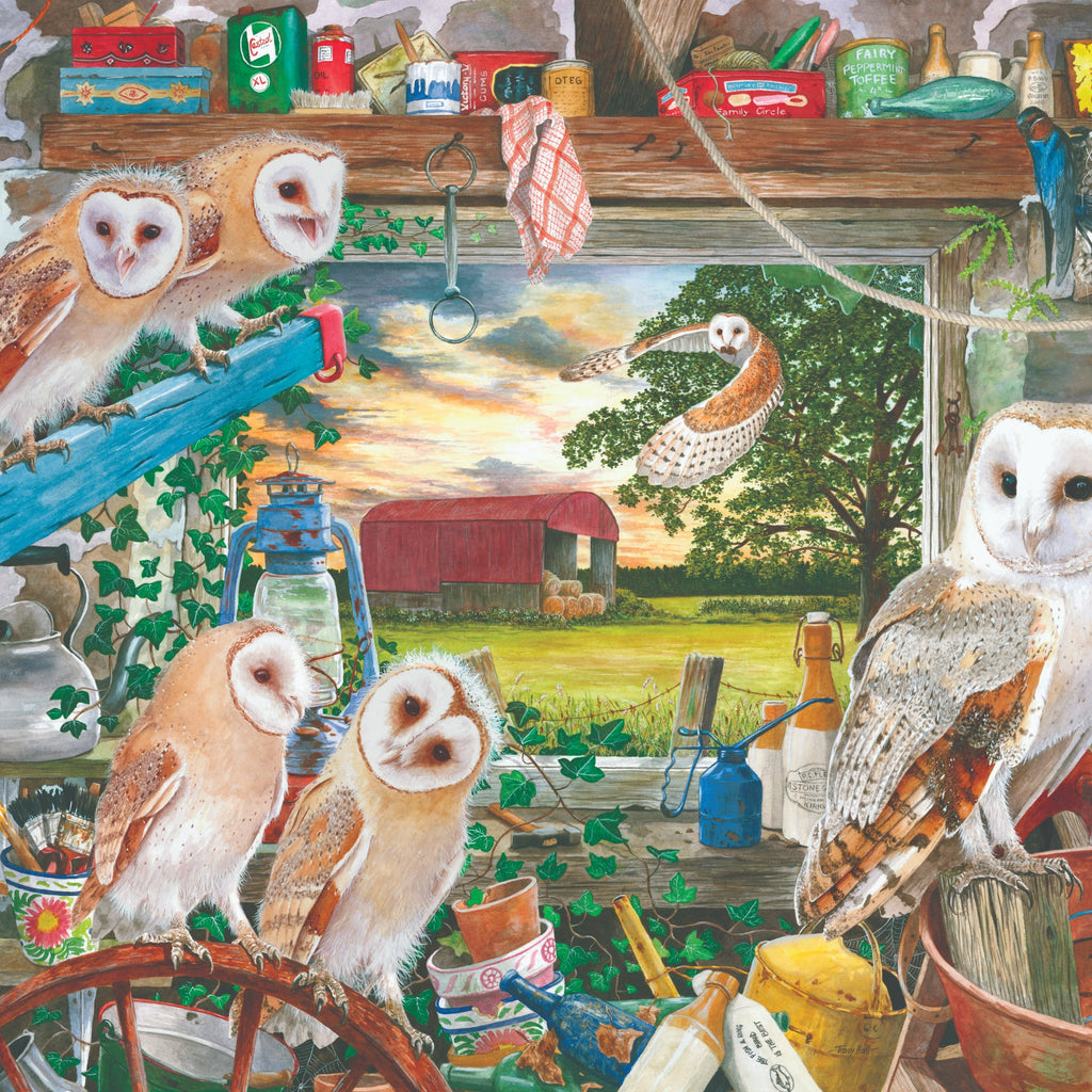 Detail of the artwork: Night Owls by Tracy Hall - Big 500 Piece Jigsaw Puzzle (House of Puzzles)