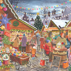 Detail of the artwork: Christmas Market by Tracy Hall - 1000 Piece Jigsaw Puzzle (House of Puzzles)
