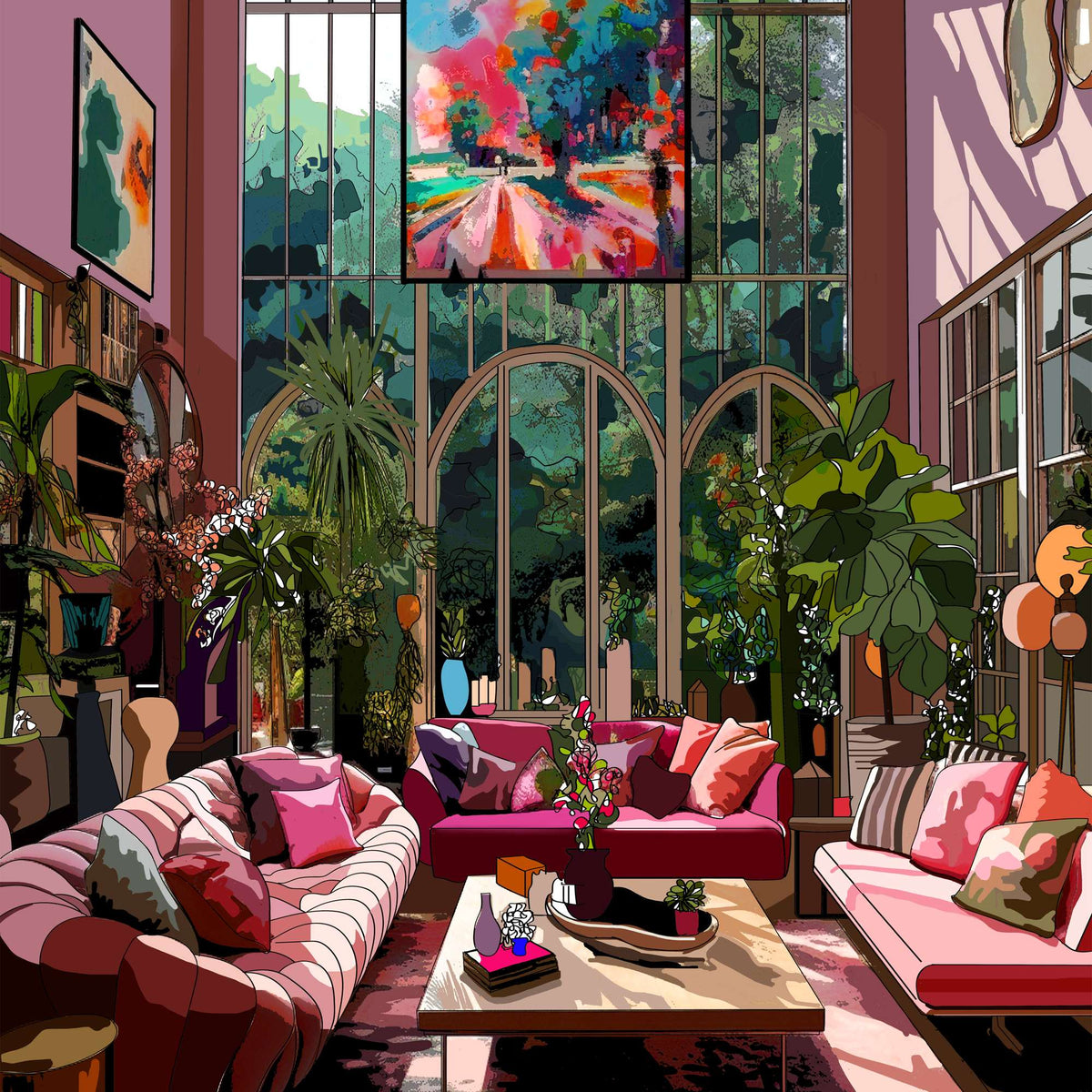 Detail of the artwork: Miami Living by Blanchouse - 1000 Piece Jigsaw Puzzle (House of Puzzles)