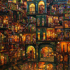 Detail of the artwork: Untold Stories by Blanchouse - 1000 Piece Jigsaw Puzzle (House of Puzzles)