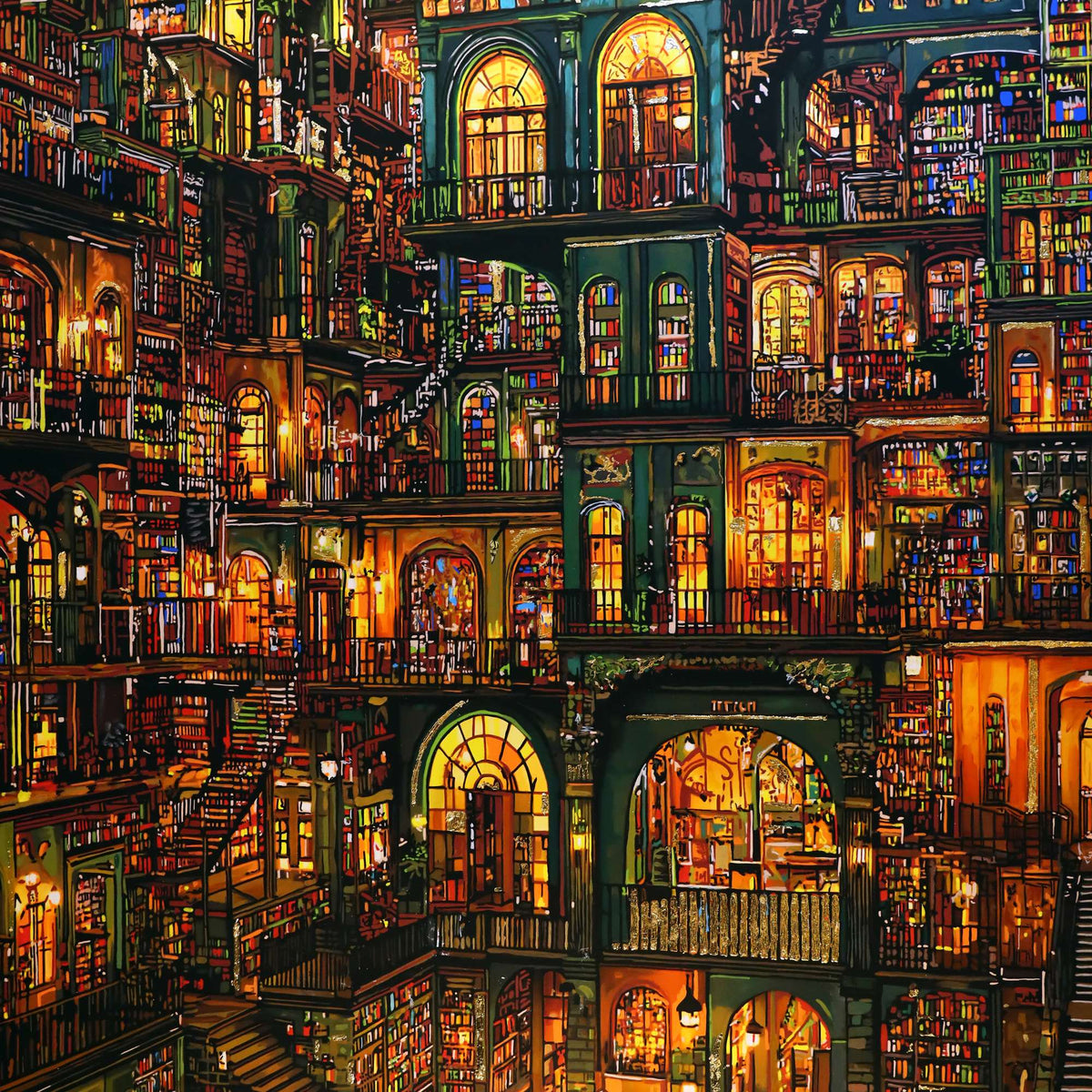 Detail of the artwork: Untold Stories by Blanchouse - 1000 Piece Jigsaw Puzzle (House of Puzzles)