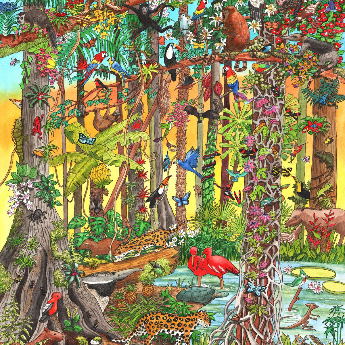 Artwork: Animal Antics by Helen Isdale - 100 XXL Piece Jigsaw Puzzle (House of Puzzles)