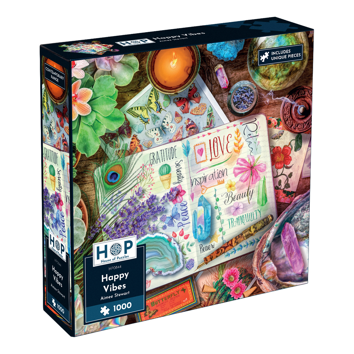 Box, turned right: Happy Vibes by Aimee Stewart - 1000 Piece Jigsaw Puzzle (House of Puzzles)