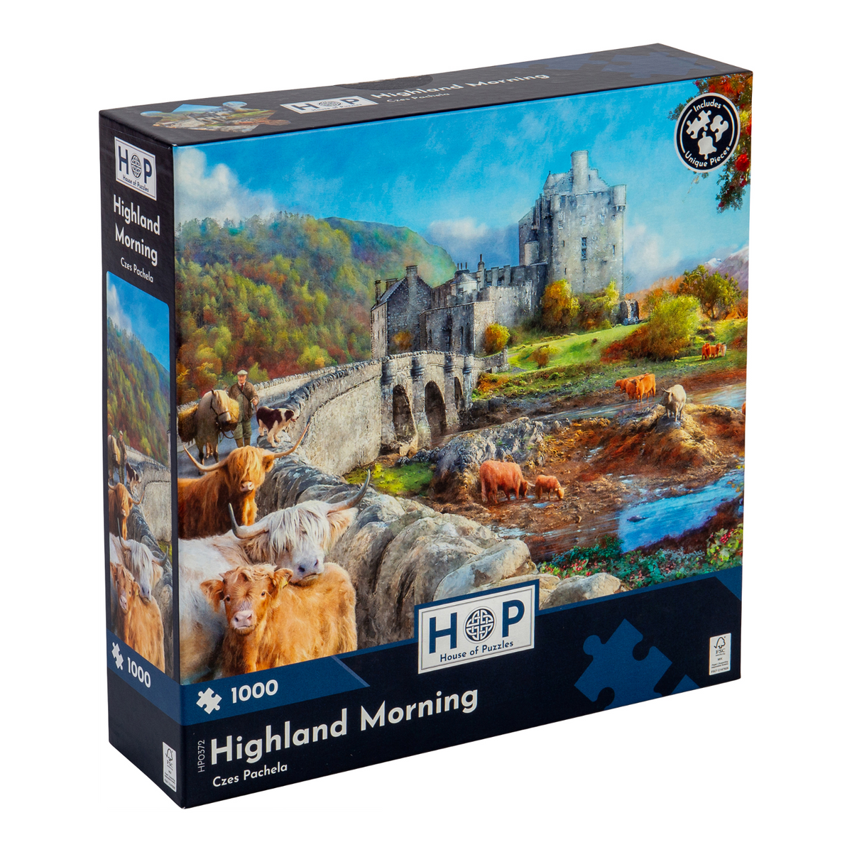 Box, turned right: Highland Morning – 1000 Piece Jigsaw Puzzle (House of Puzzles)