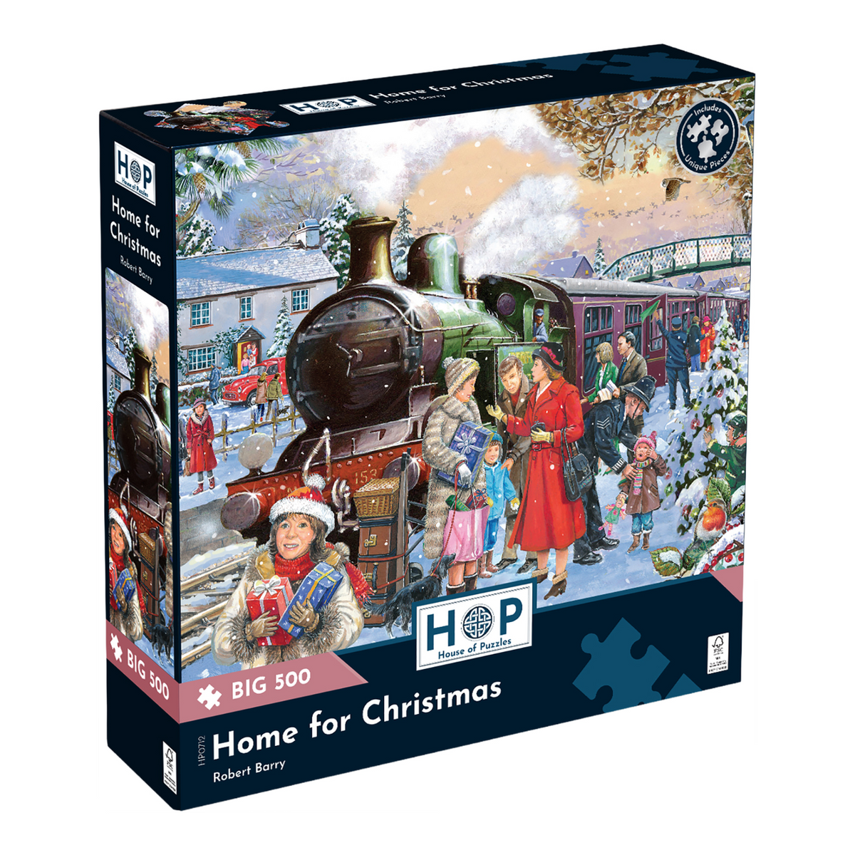 Box, turned right: Home for Christmas – 500 XL Piece Jigsaw Puzzle (House of Puzzles)
