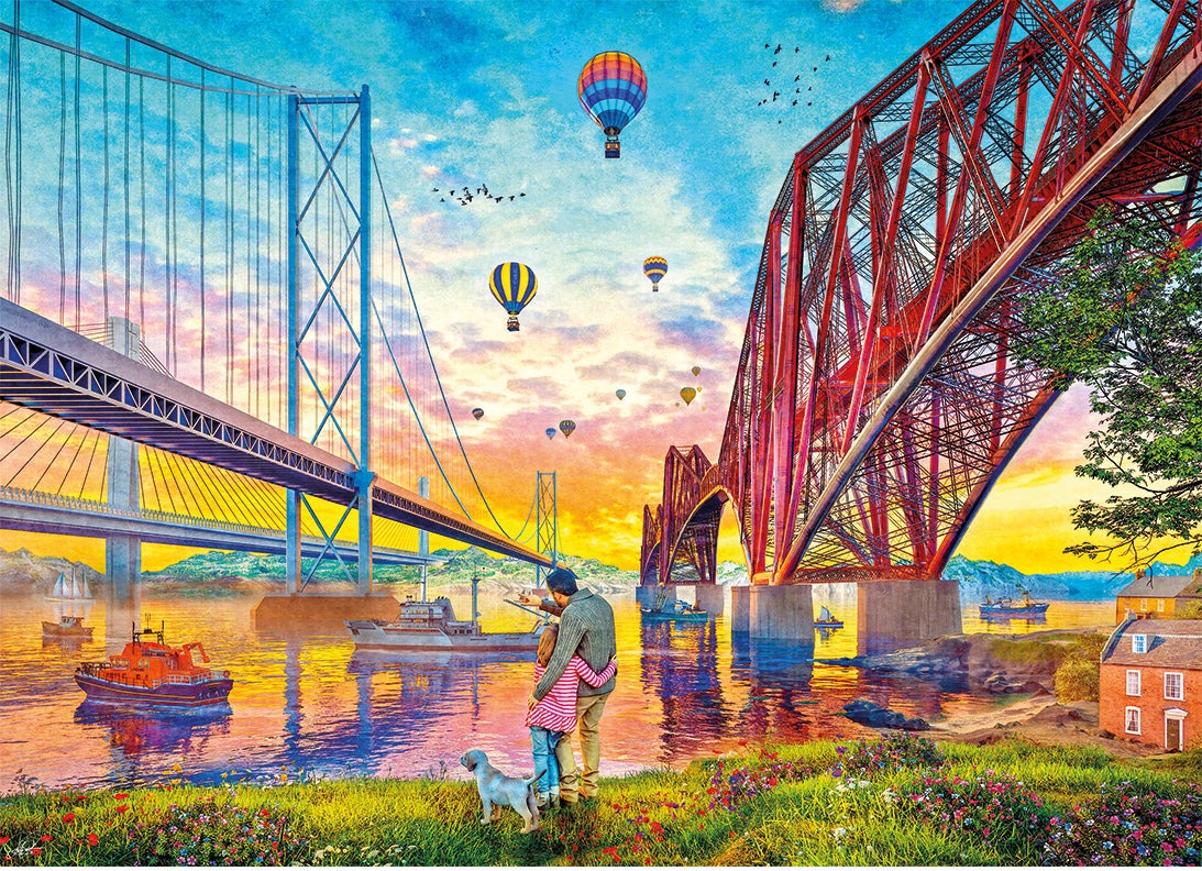 Artwork: Three Bridges Crossing – 1000 Piece Jigsaw Puzzle (Gibsons)