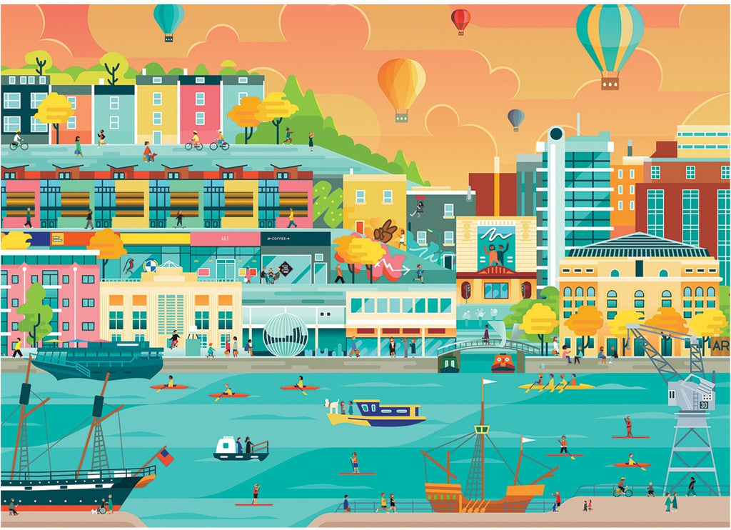 Artwork: The Marina – 1000 Piece Jigsaw Puzzle (Falcon Contemporary)