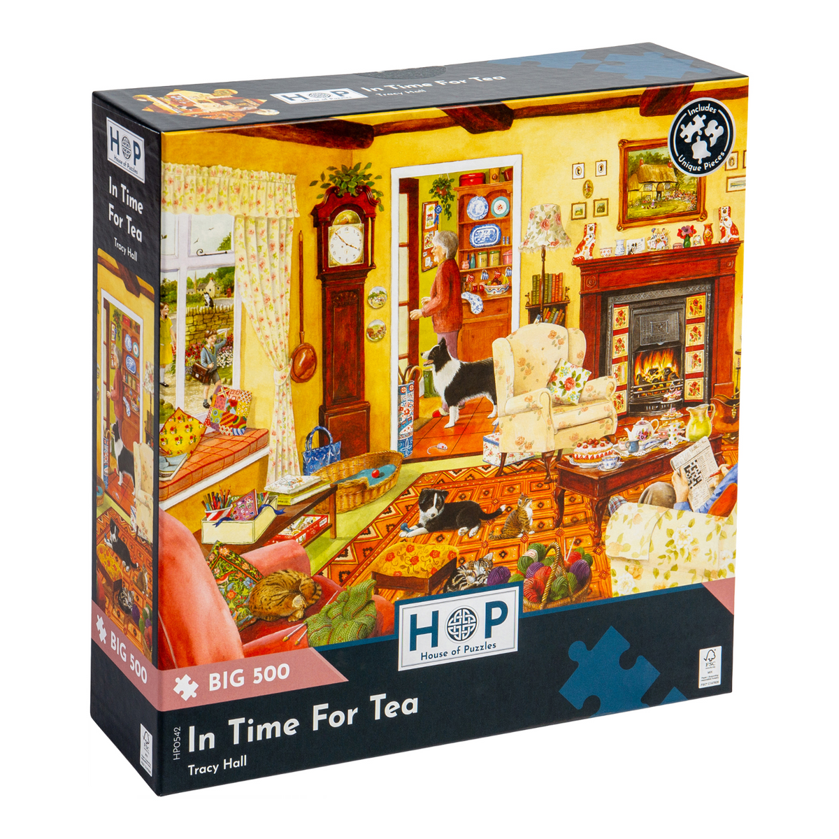 Box, turned right: In Time For Tea – 500 XL Piece Jigsaw Puzzle (House of Puzzles)