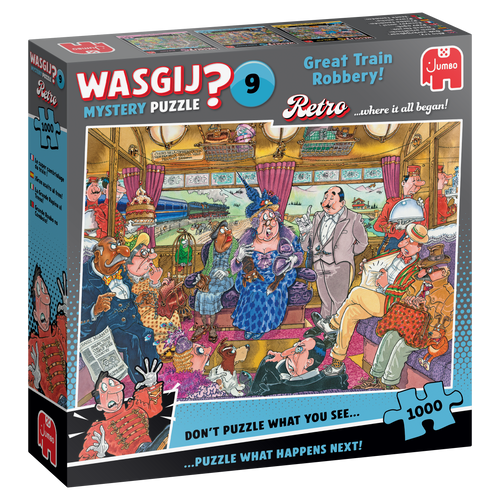 Wasgij Retro Mystery 9: Great Train Robbery – 1000 Piece Jigsaw Puzzle (Wasgij) - Completed Puzzle