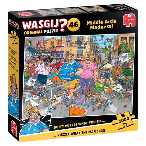 Wasgij Original 46: Middle Aisle Madness – 1000 Piece Jigsaw Puzzle (Wasgij) - Completed Puzzle