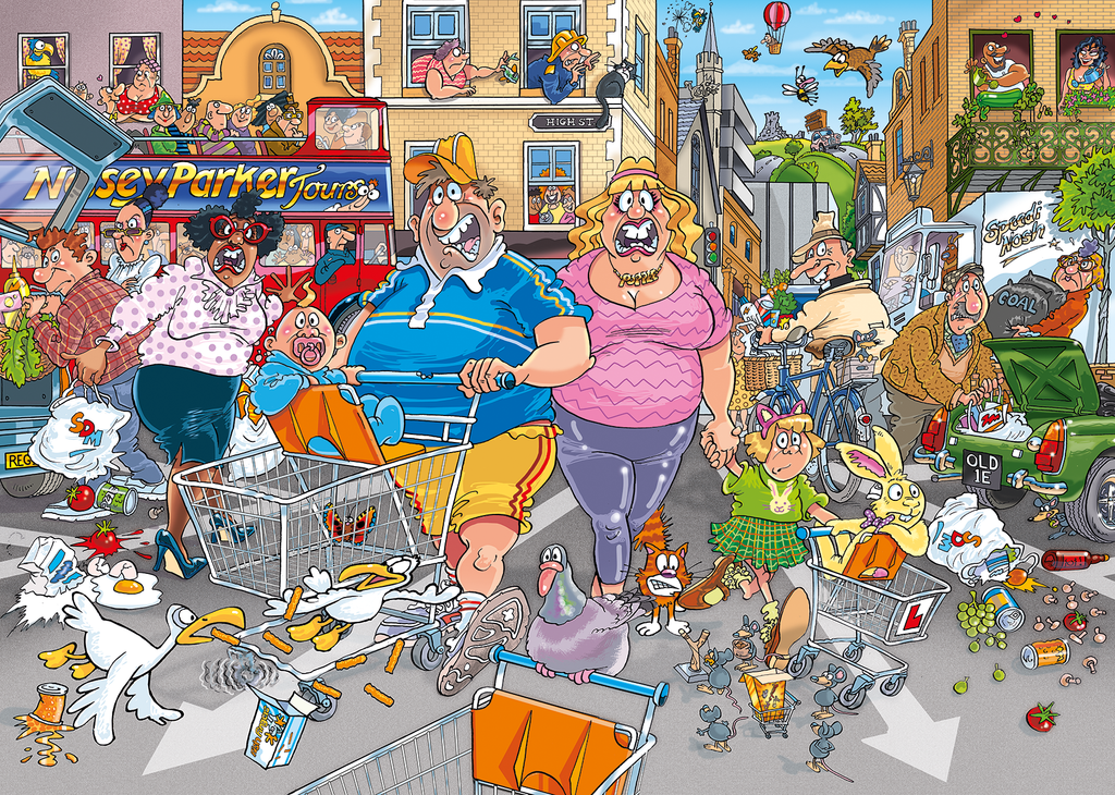 Wasgij Original 46: Middle Aisle Madness – 1000 Piece Jigsaw Puzzle (Wasgij)