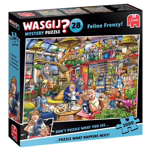 Wasgij Mystery 28: Feline Frenzy – 1000 Piece Jigsaw Puzzle (Wasgij) - Completed Puzzle