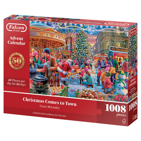 Pre-order: Christmas Comes to Town - Advent Calendar Jigsaw Puzzle (Falcon de luxe)