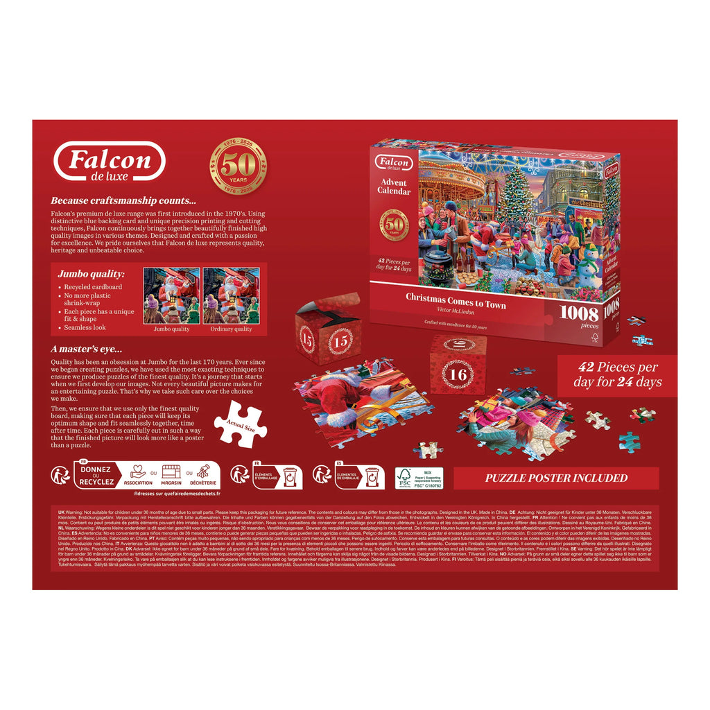 Pre-order: Christmas Comes to Town - Advent Calendar Jigsaw Puzzle (Falcon de luxe) - Image 3