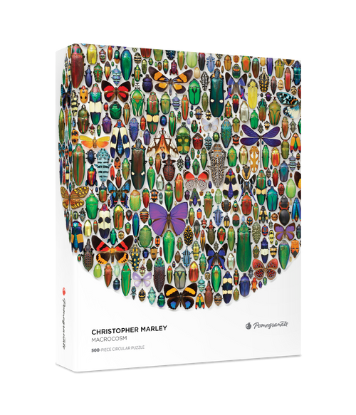 Macrocosm by Christopher Marley – 500 Piece Circular Jigsaw Puzzle (Pomegranate) - Completed Puzzle
